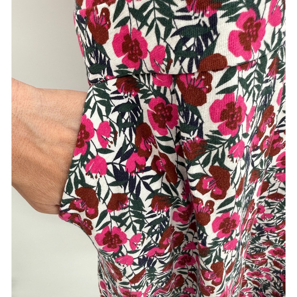 Boden Womens Jersey Floral Knee Length Dress Size 12R Sleeveless Pockets Cottage - Picture 4 of 13